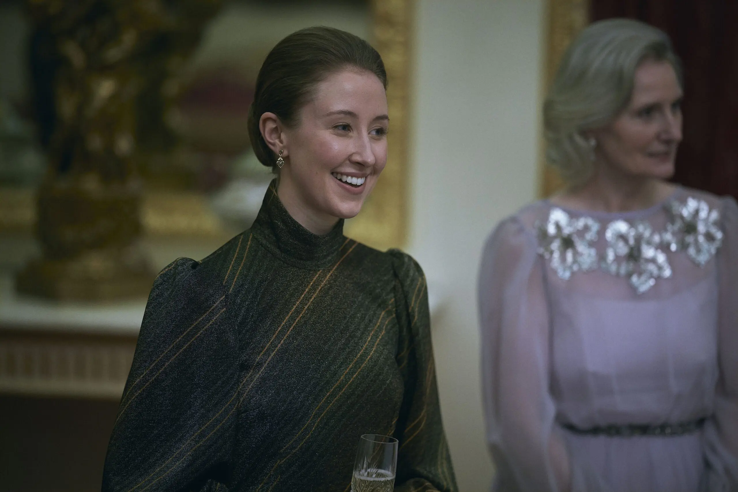 Erin Doherty as 'Princess Anne' in 'The Crown' smiling