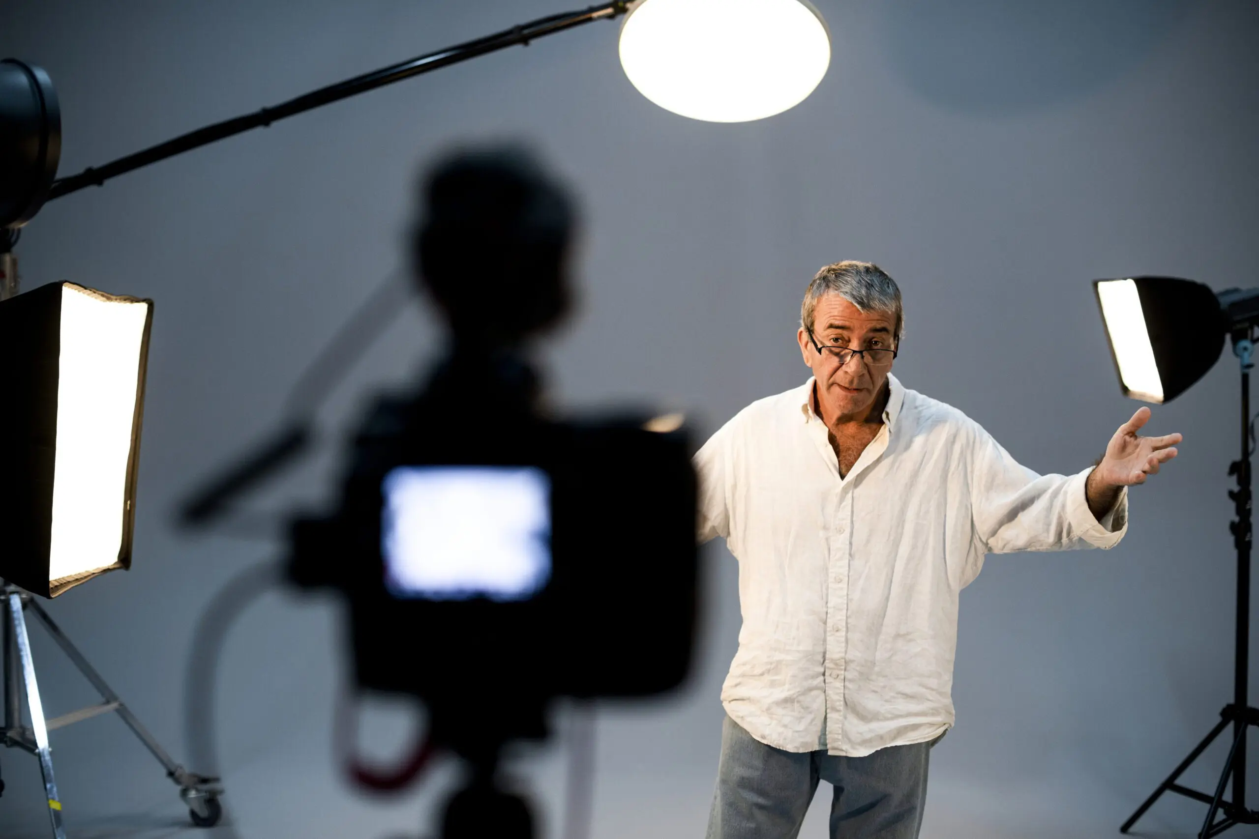 actor in front of a camera in an audition