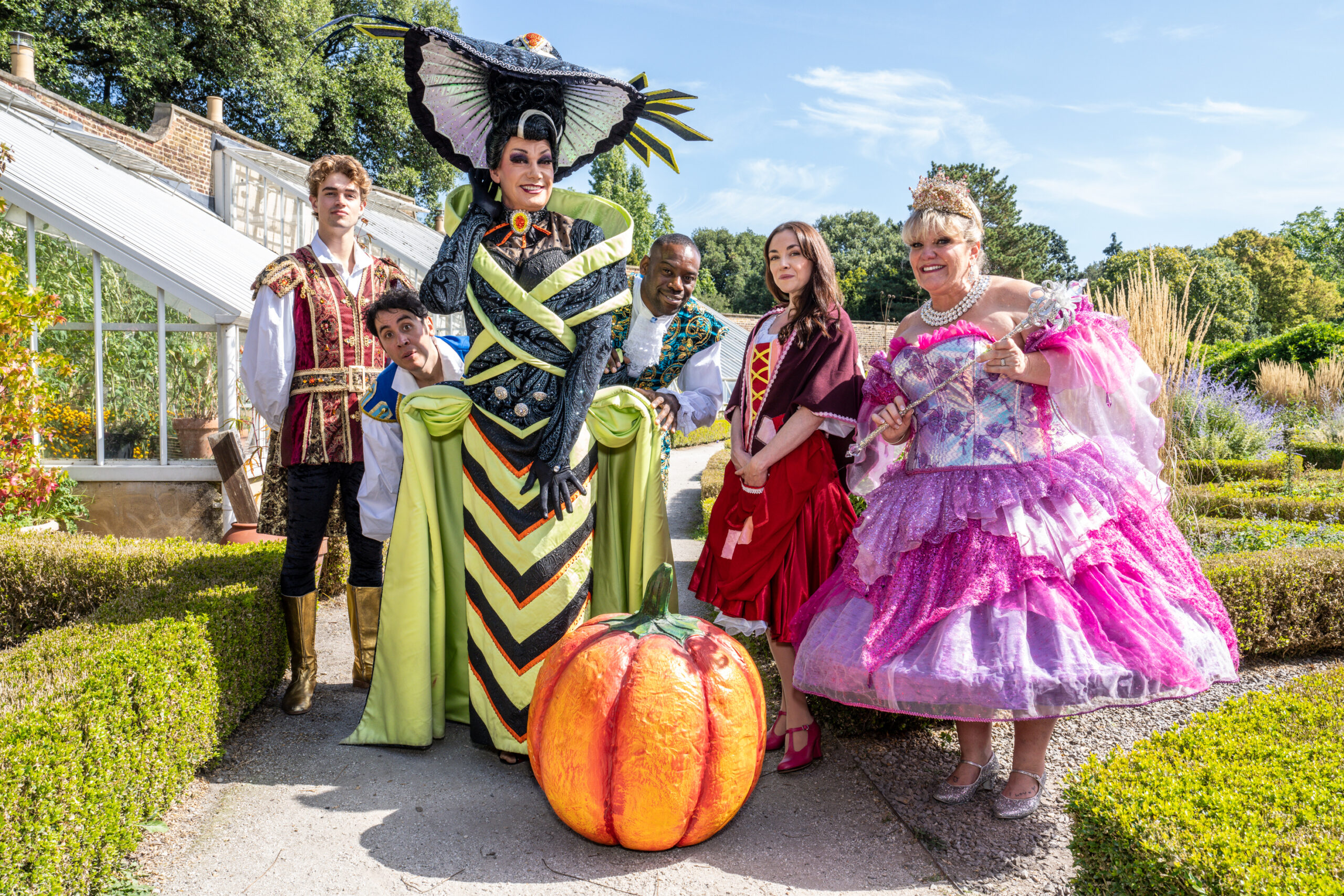 The cast of the Cinderella pantomime at Wimbledon New Theatre 2023