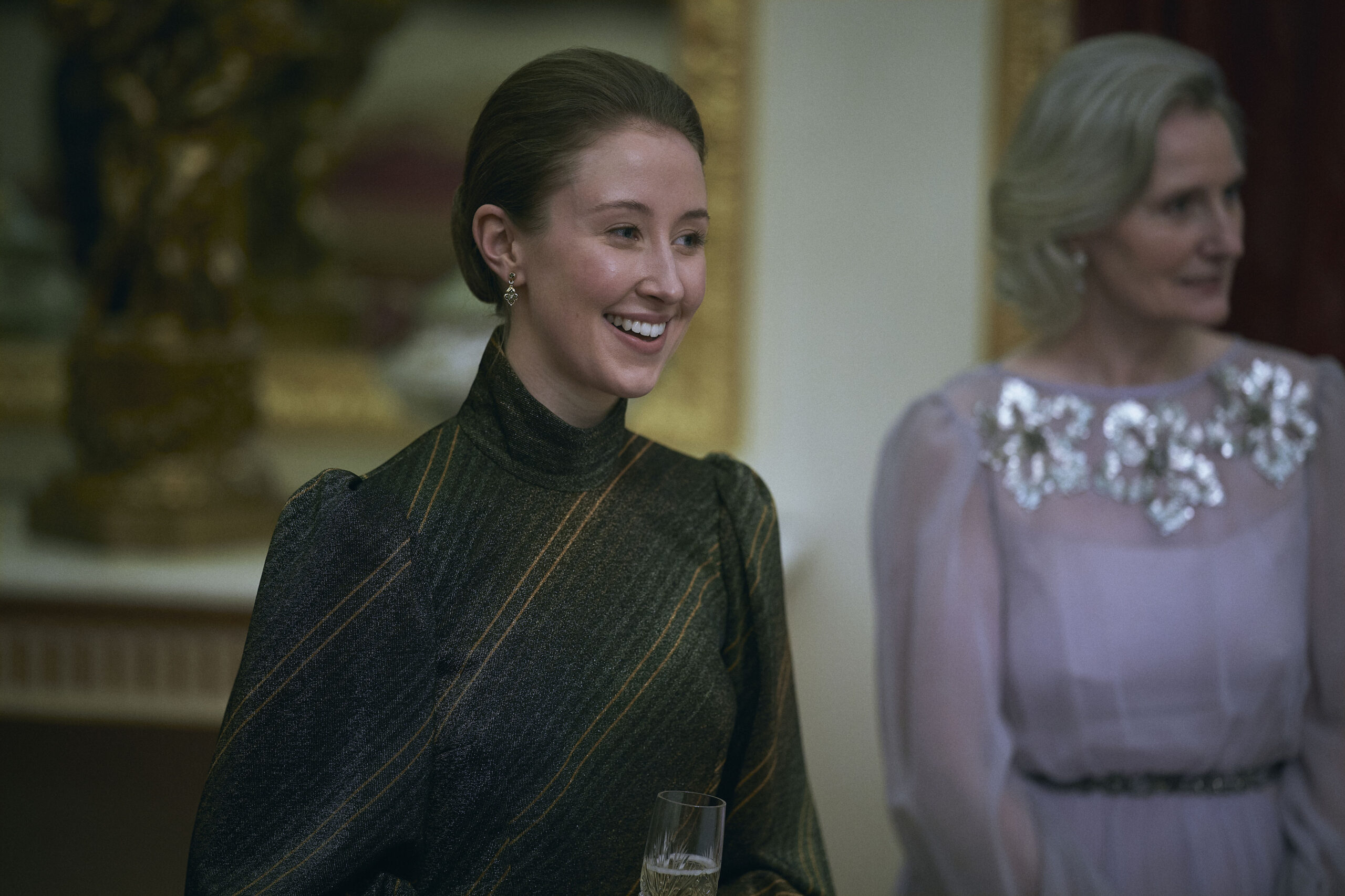 Erin Doherty as 'Princess Anne' in 'The Crown' smiling