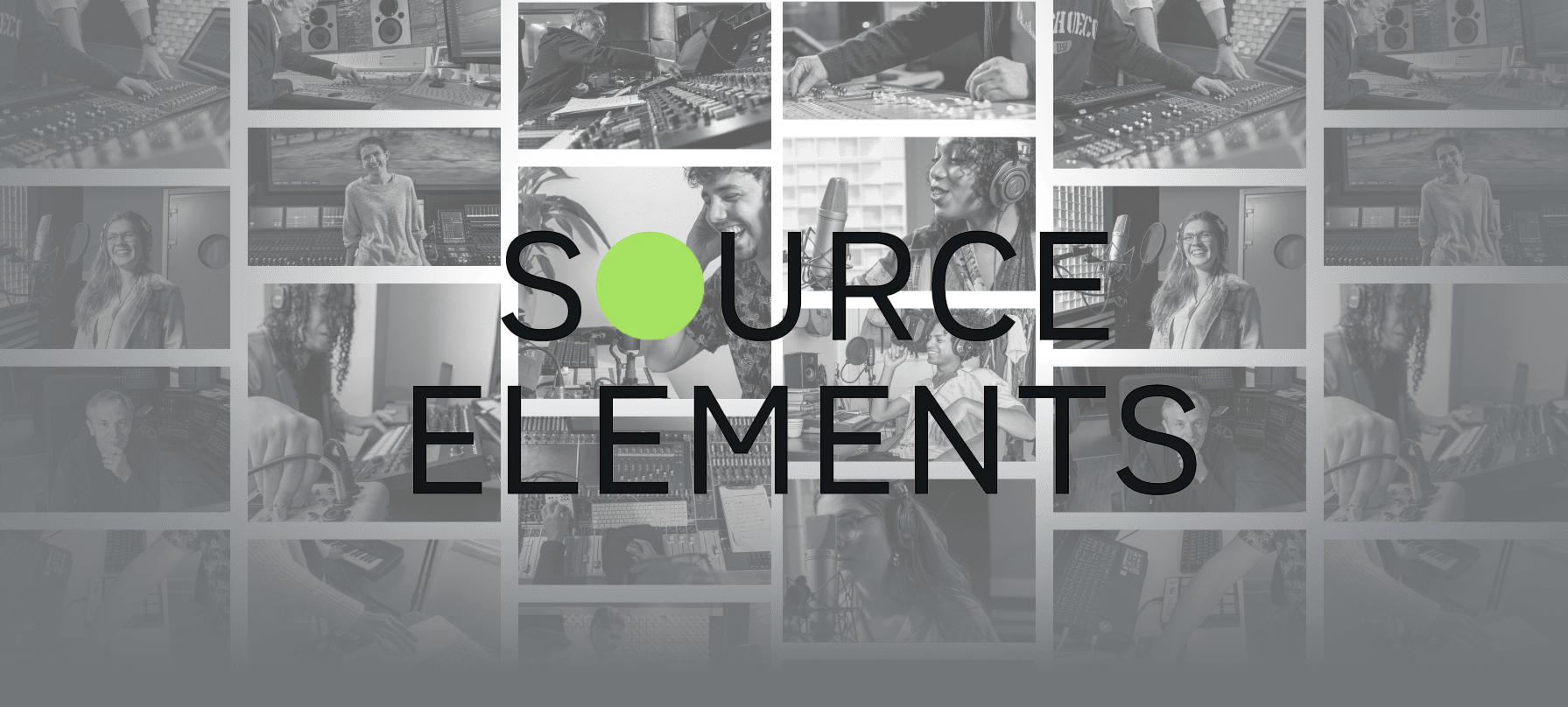 Source Elements logo over background image