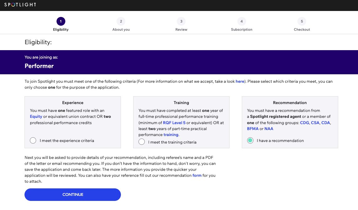 Choose Recommendation as the membership method