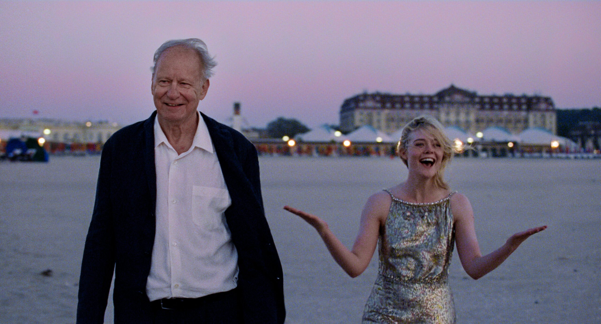 Stellan Skarsgård and Elle Fanning in Sentimental Value