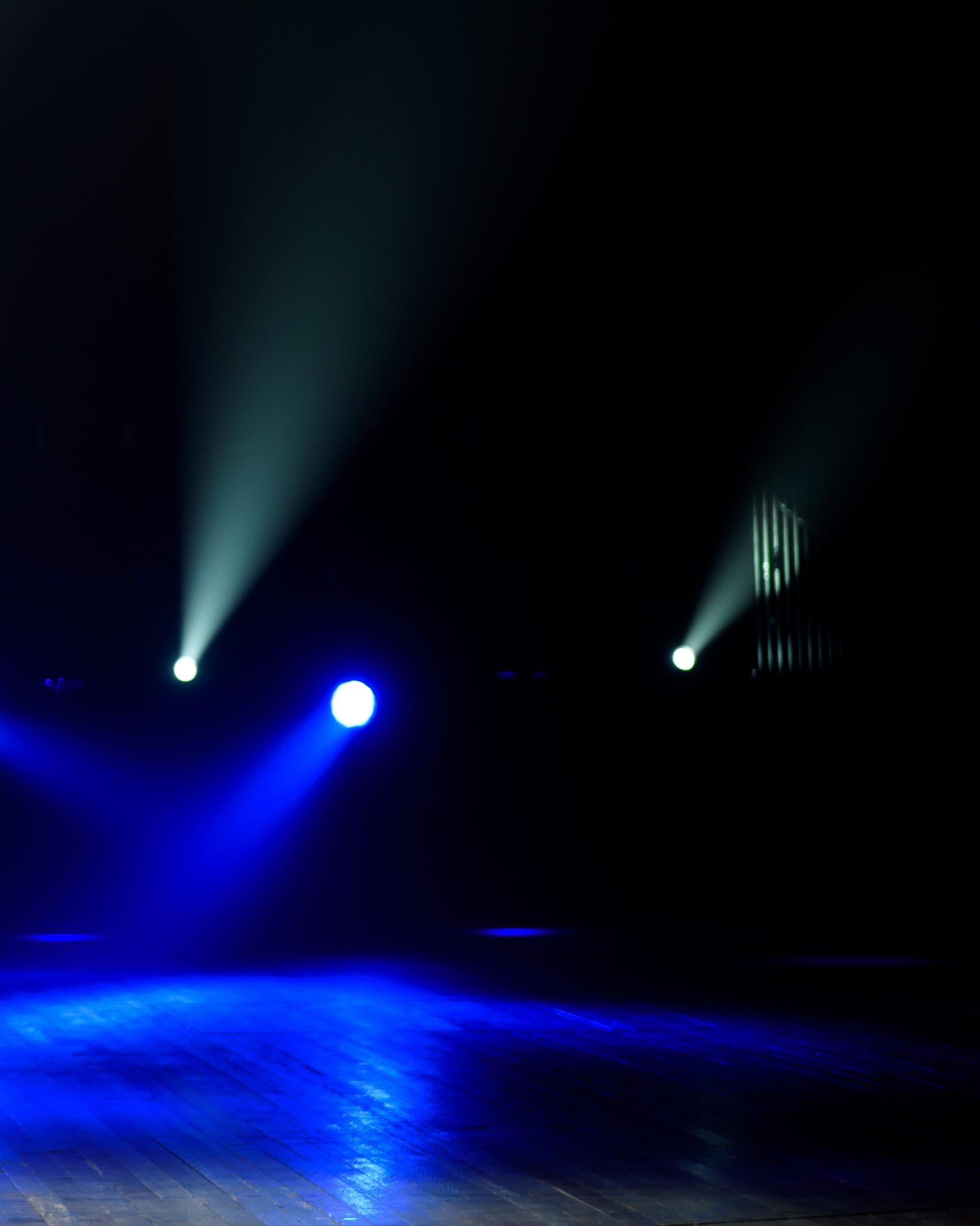 Blue and white stage lights