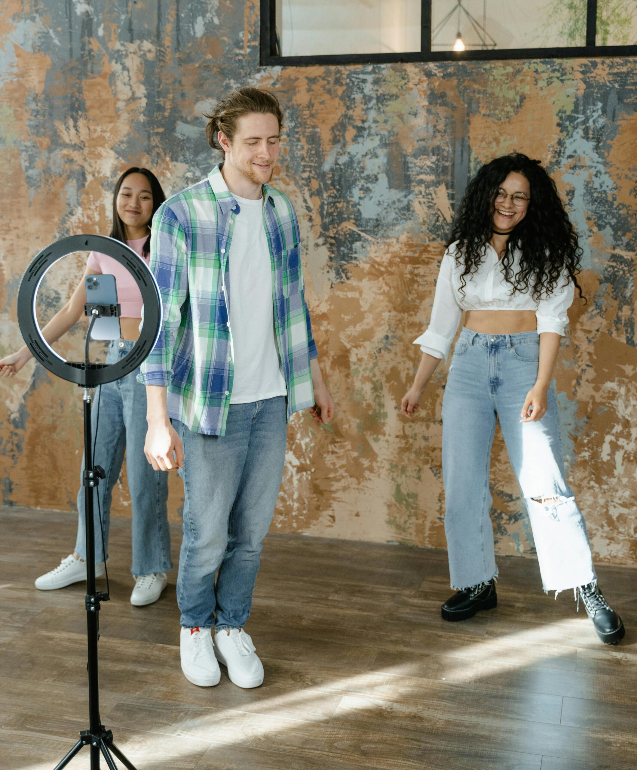 Performers being filmed