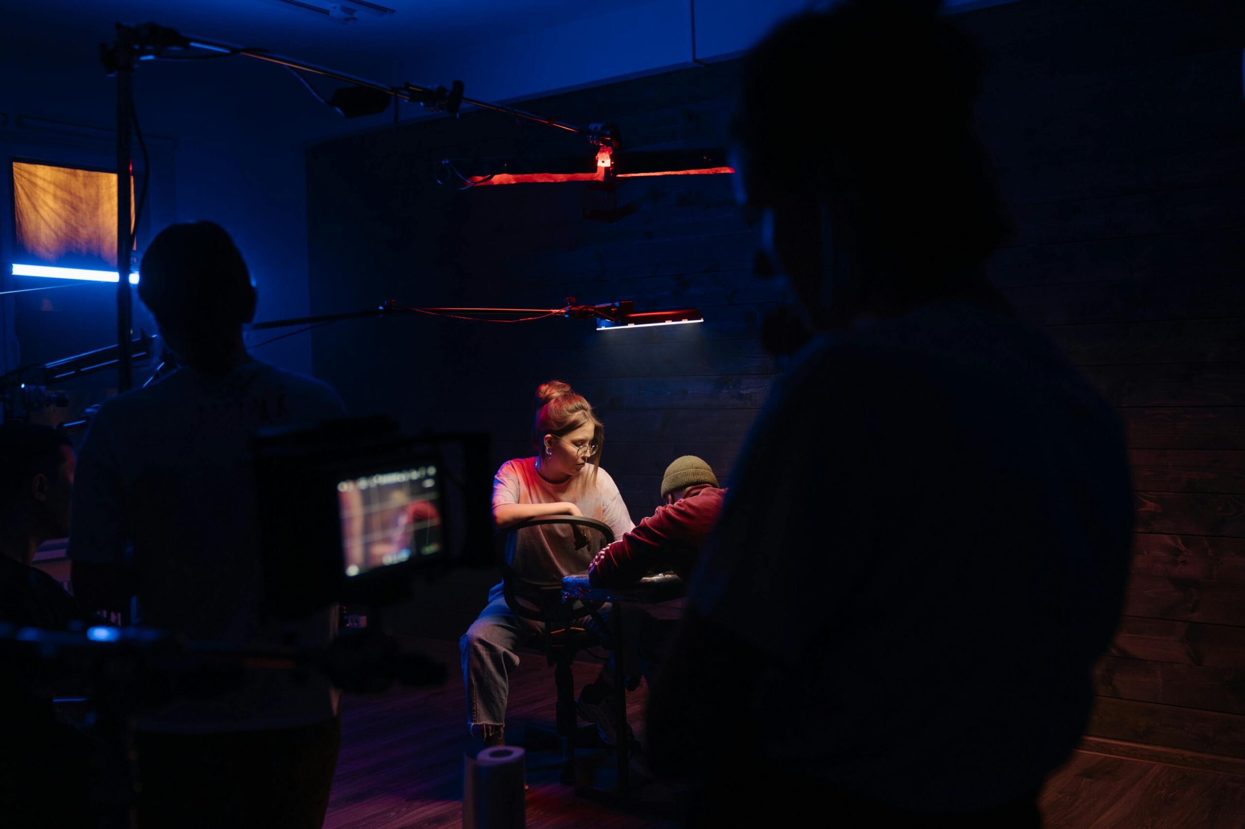 Film school student on a shoot