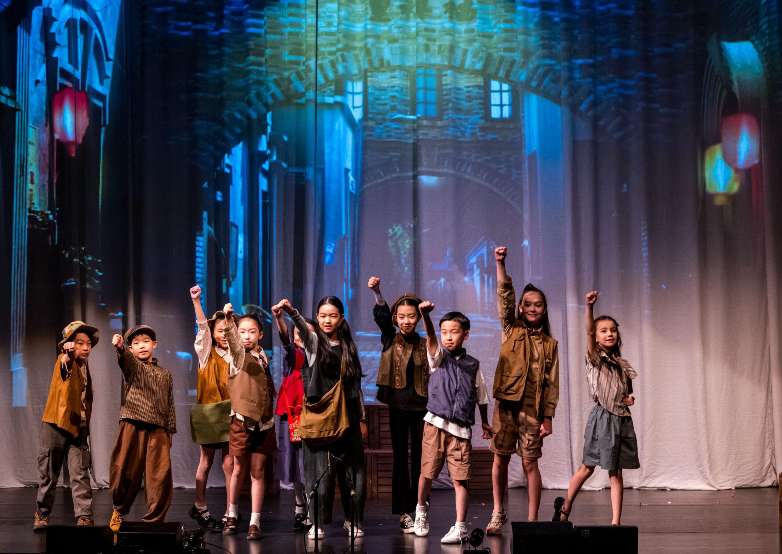 Young performers on stage at Edinburgh Fringe Festival
